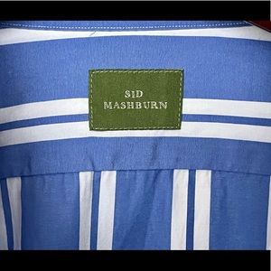 Sid Mashburn shirt, blue and white vertical stripe, Large